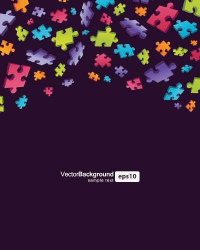free vector Colorful puzzle pieces theme vector background